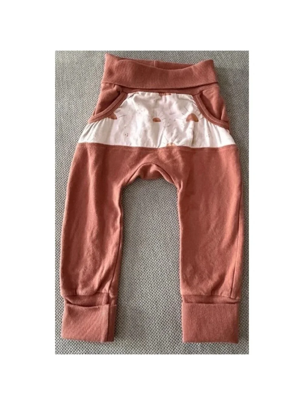 Sunflower Child Handmade Grow With Me Set Rust Lounge Outfit 12M-3T